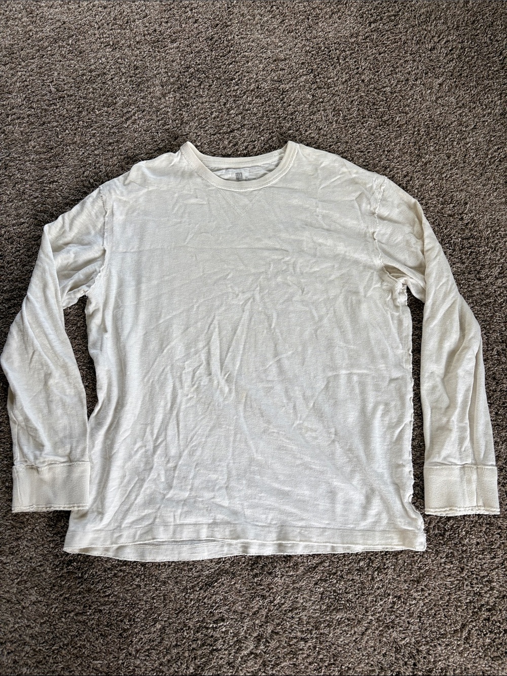 GAP Men's Long Sleeve Crewneck Shirt - Off-White